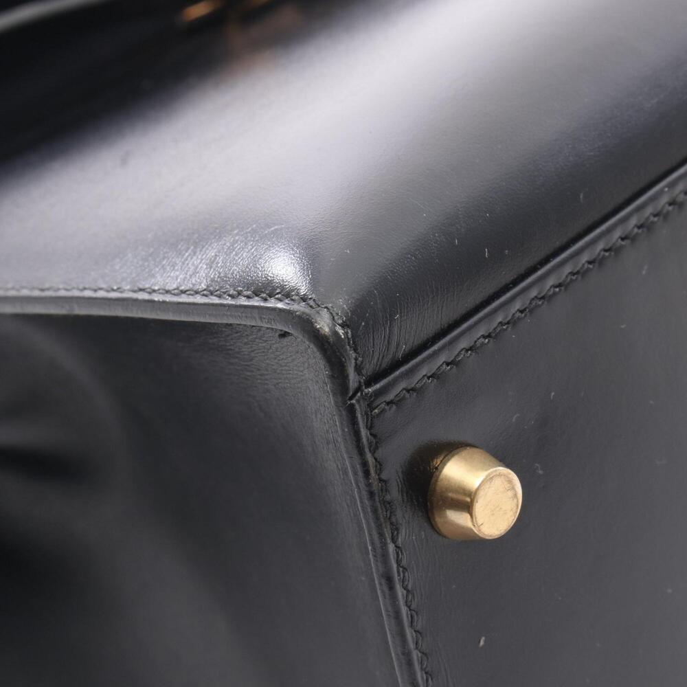Hermes Kelly 32, 2-way handbag, calfskin (box calf leather), black. - Picture 12 of 13